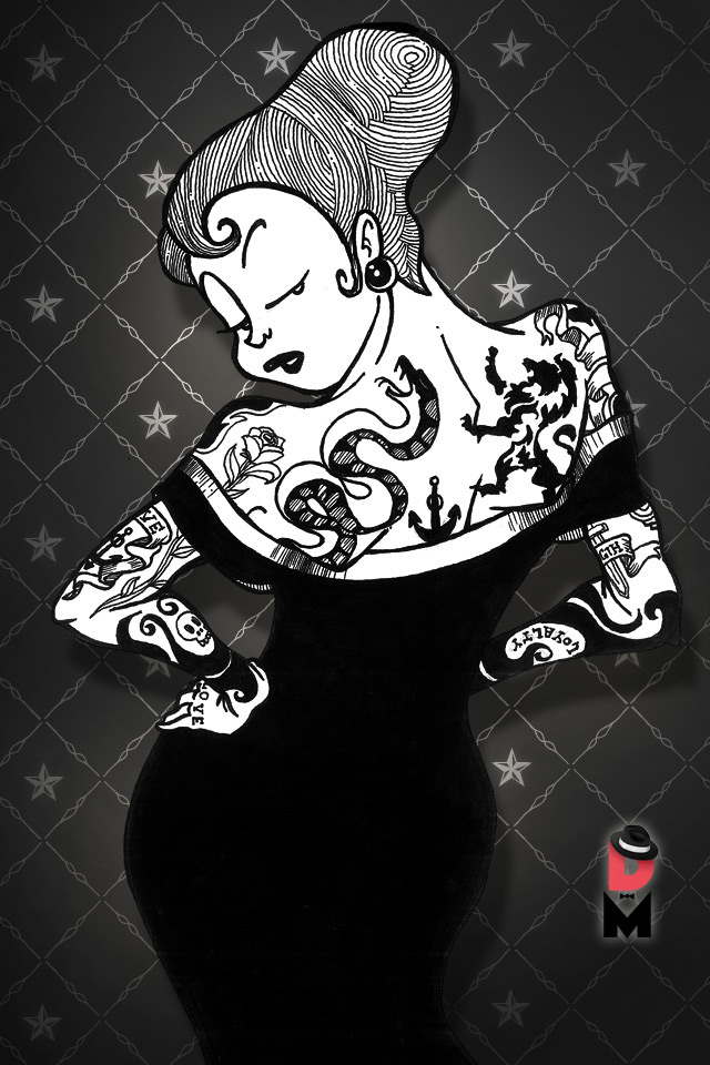 Hd Iphone Skin Wallpaper Daily Mobster Sketchbookjack Ink Tattoo